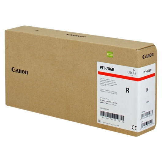 Canon PFI-706R tusz intensywna czerwień, zwiększona pojemność, oryginalny 6687B001 018892 - 1