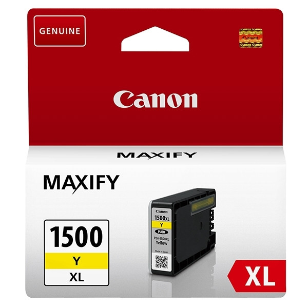 Canon PGI-1500XL Y tusz żółty, zwiększona pojemność, oryginalny 9195B001 9195B004 018528 - 1