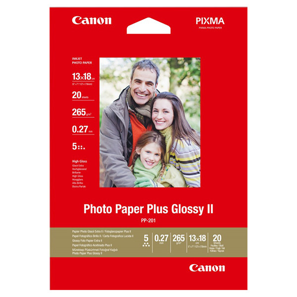 Canon PP-201 papier fotograficzny błyszczący 265 gramów 13 x 18 cm (20 kartek) 2311B018 064580 - 1