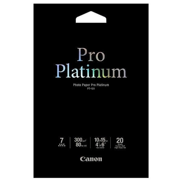 Canon PT-101 Papier fotograficzny pro platinum, 300 gramów 10 x 15 cm, (20 kartek) 2768B013 064594 - 1