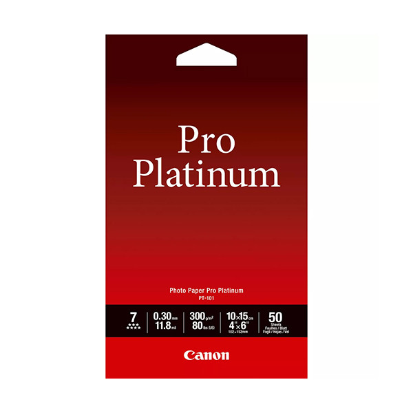 Canon PT-101 papier fotograficzny platinum, 300 gramów, 10 x 15 cm, (50 kartek) 2768B014 154064 - 1
