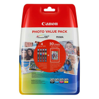 Canon Pakiet Canon CLI-526 4 kolory + papier fotograficzny, oryginalny 4540B017 4540B018 4540B019 651009