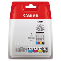 Canon Pakiet Canon CLI-571 BK/C/M/Y tusz czarny + 3 kolory, oryginalny 0386C004 0386C005 0386C007 0386C008 0386C009 017262