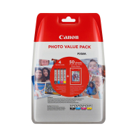 Canon Pakiet Canon CLI-571 tusz czarny + 3 kolory + papier fotograficzny, oryginalny 0386C006 651001