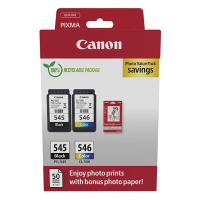 Canon Pakiet Canon PG-545/CL-546 tusz czarny + kolor + papier fotograficzny, oryginalny 8287B008 132262