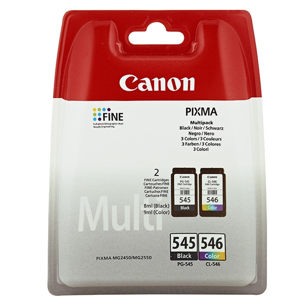 Canon Pakiet Canon PG-545 + CL-546 tusz czarny + kolor, oryginalny 8287B005 8287B006 018976 - 1