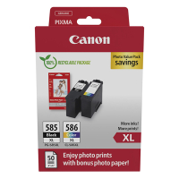 Pakiet Canon PG-585XL / CL-586XL tusz czarny + kolor + papier foto, oryginalny 017678