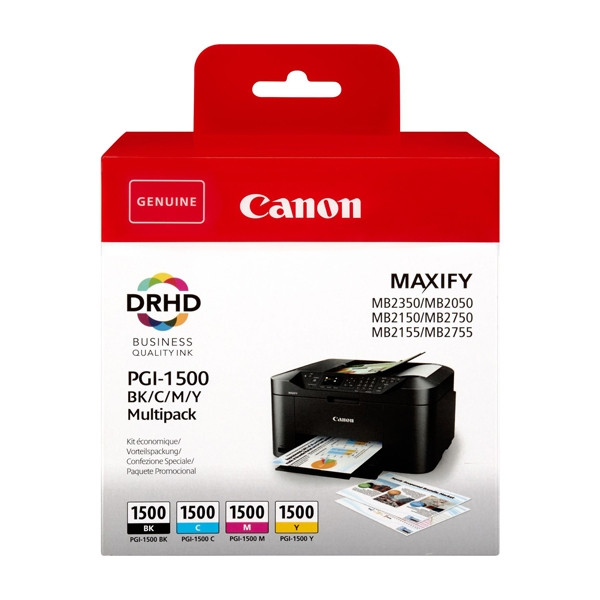 Canon Pakiet Canon PGI-1500 tusz czarny + 3 kolory, oryginalny 9218B005 9218B006 010298 - 1