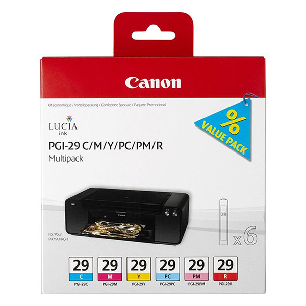 Pakiet Canon PGI-29 CMY/PC/PM/R 6 kolorów, oryginalny 018762 - 1