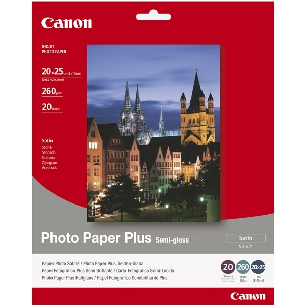 Canon SG-201 papier fotograficzny półbłyszczący, 260 gramów 20 x 25 cm, (20 kartek) 1686B018 154008 - 1