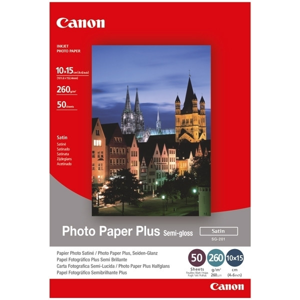 Canon SG-201 papier fotograficzny plus półbłyszczący 260 gramów 10 x 15 cm (50 arkuszy) 1686B015 154006 - 1
