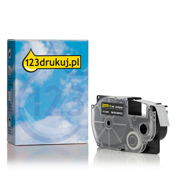 Casio XR-12ABK taśma, nadruk biały na czarnym 12 mm, wersja 123drukuj 056359 - 1