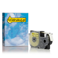 Casio XR-12ASYW taśma, nadruk szary na pastelowym żółtym 12 mm, wersja 123drukuj 056429