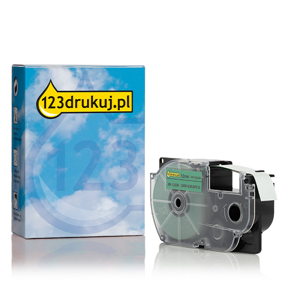 Casio XR-12GN taśma, nadruk czarny na zielonym 12 mm, wersja 123drukuj 056346 - 1