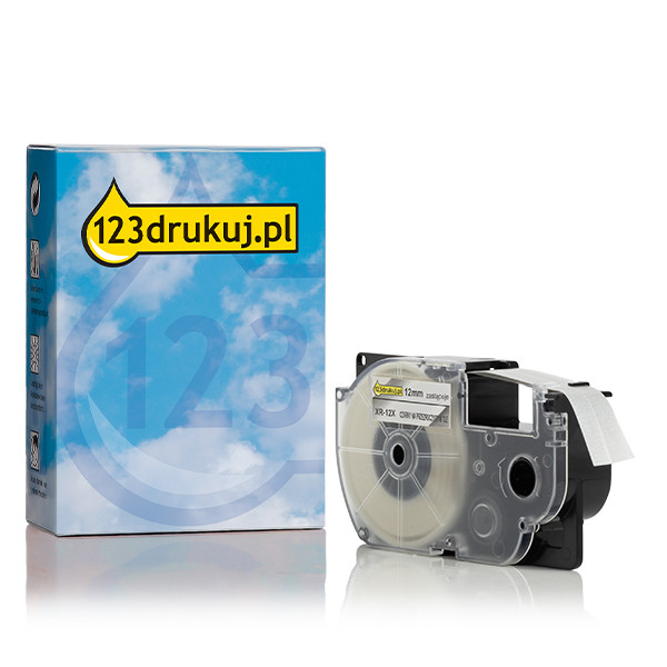 Casio XR-12X taśma, nadruk czarny na przeźroczystym 12 mm, wersja 123drukuj 056341 - 1