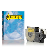 Casio XR-12YW taśma, nadruk czarny na żółtym 12 mm, wersja 123drukuj 056345