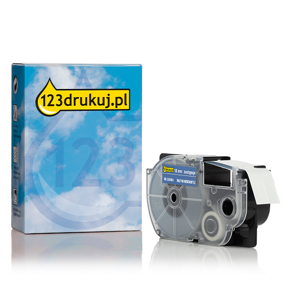 Casio XR-18ABU taśma, nadruk biały na niebieskim 18 mm, wersja 123drukuj 056378 - 1