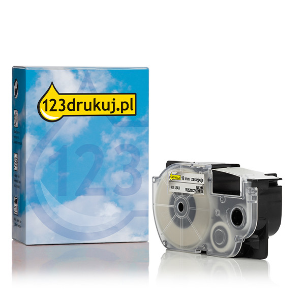 Casio XR-18AX taśma, nadruk biały na przeźroczystym 18 mm, wersja 123drukuj 056380 - 1