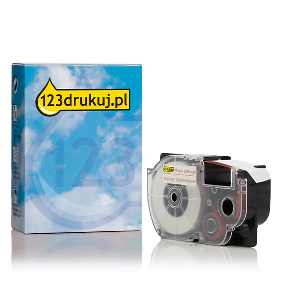 Casio XR-18WER taśma, nadruk czerwony na białym 18 mm, wersja 123drukuj 056374 - 1