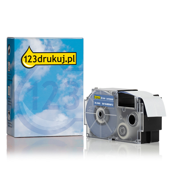 Casio XR-24ABU taśma, nadruk biały na niebieskim 24 mm, wersja 123drukuj 056393 - 1