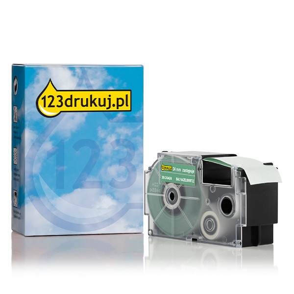 Casio XR-24AGN taśma, nadruk biały na zielonym 24 mm, wersja 123drukuj 056391 - 1