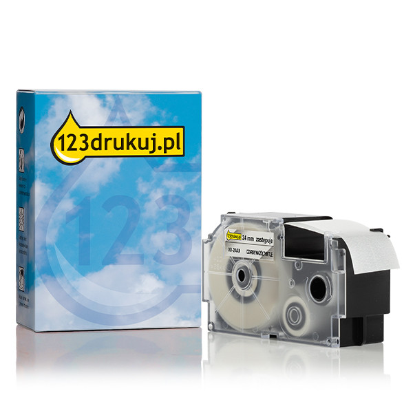 Casio XR-24AX taśma, nadruk bisły na przeźroczystym 24 mm, wersja 123drukuj 056395 - 1