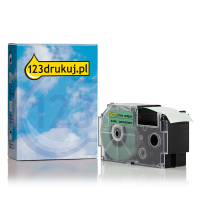 Casio XR-24GN taśma, nadruk czarny na zielonym 24 mm, wersja 123drukuj 056386