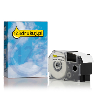 Casio XR-24GWE taśma, nadruk czarny na białym 24 mm, wersja 123drukuj 056414