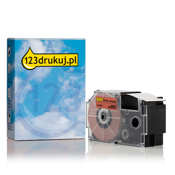 Casio XR-24RD taśma, nadruk czarny na czerwonym 24 mm, wersja 123drukuj 056383 - 1