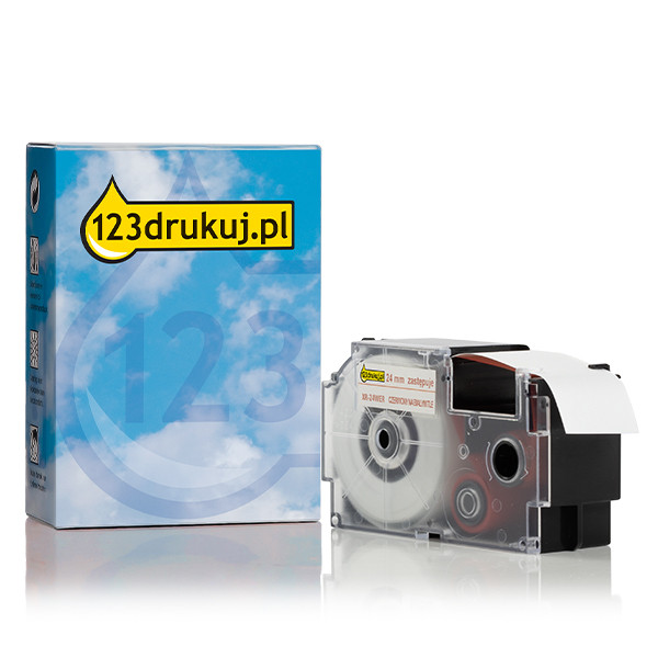 Casio XR-24WER taśma, nadruk czerwony na białym 24 mm, wersja 123drukuj 056389 - 1