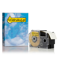 Casio XR-24YW taśma, nadruk czarny na żółtym 24 mm, wersja 123drukuj 056385