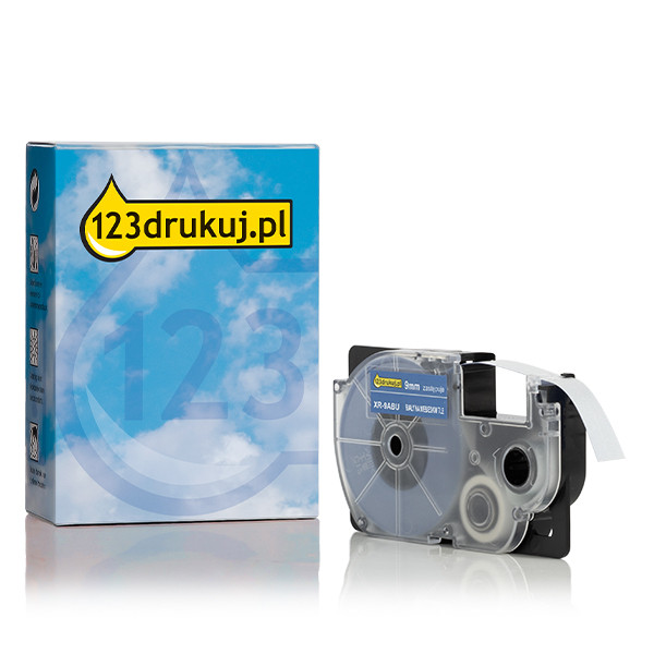 Casio XR-9ABU taśma, nadruk biały na niebieskim 9 mm, wersja 123drukuj 056338 - 1