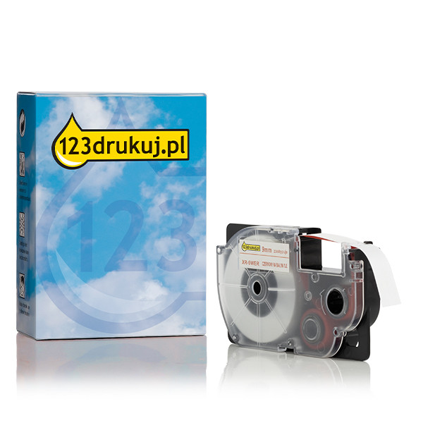 Casio XR-9WER taśma, nadruk czerwony na białym 9 mm, wersja 123drukuj 056334 - 1