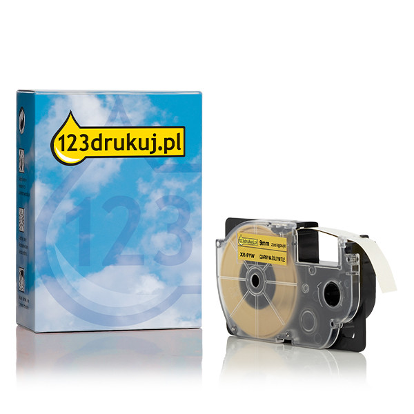 Casio XR-9YW taśma, nadruk czarny na żółtym 9 mm, wersja 123drukuj 056325 - 1