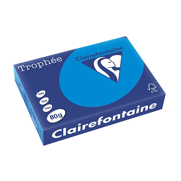 Clairefontaine Papier ksero kolor Clairefontaine A4, 80 gramów błękit karaibski, 500 szt. 1781C 250059 - 1