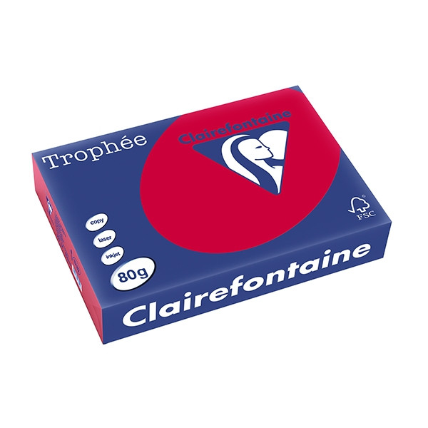 Clairefontaine Papier ksero kolor Clairefontaine A4, 80 gramów wiśniowy, 500 szt. 1782C 250056 - 1