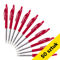 Długopis automatyczny czerwony (50 sztuk), 123drukuj 302076