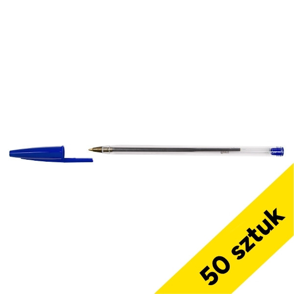 Długopis ze skuwką niebieski (50 sztuk), 123drukuj 302081 - 1