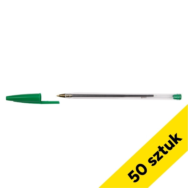 Długopis ze skuwką zielony (50 sztuk), 123drukuj 302082 - 1