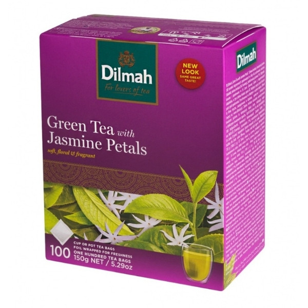 Herbata Dilmah, zielona, jaśminowa, 100 torebek 700132 - 1