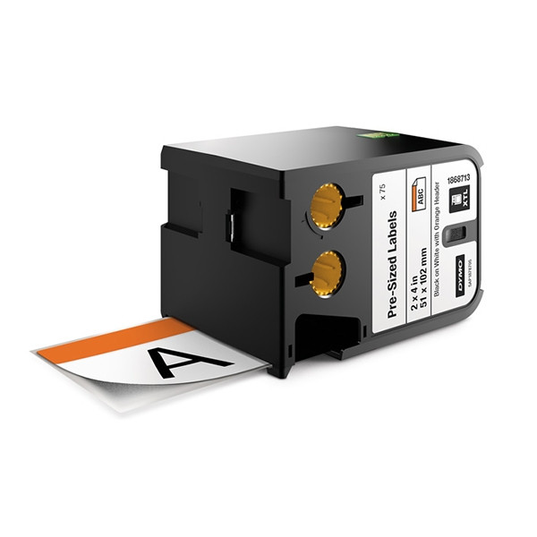 Dymo 1868713 XTL wstępnie przycięte etykiety bezpieczeństwa, pomarańczowy nagłowek 51 x 102 mm, oryginalne 1868713 089082 - 1