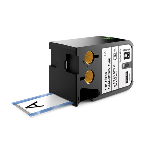 Dymo 1868720 XTL  27/5000 wstępnie przycięta taśma termokurczliwa, nadruk czarny na białym 54 x 34 mm, oryginalna 1868720 089060 - 1