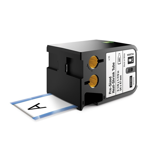Dymo 1868734 XTL  27/5000 wstępnie przycięta taśma termokurczliwa, nadruk czarny na białym 54 x 47 mm, oryginalna 1868734 089062 - 1