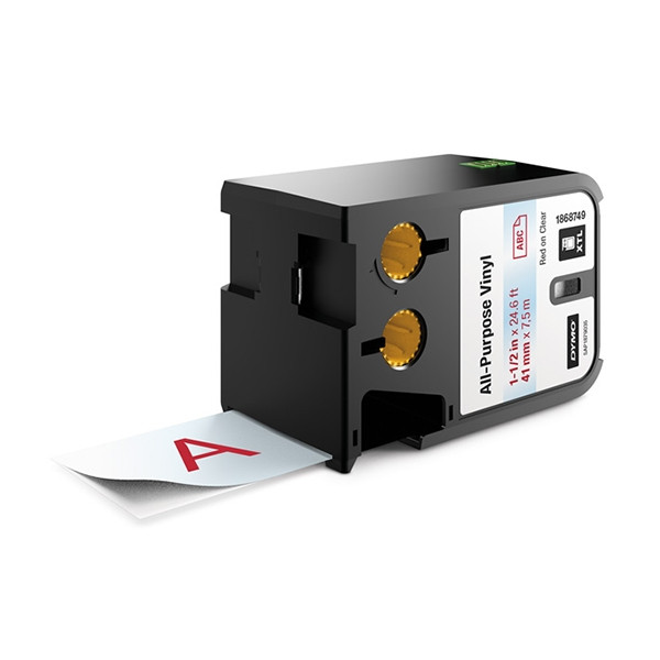 Dymo 1868749 XTL taśma winylowa, nadruk czerwony na przezroczystym 41 mm, oryginalna 1868749 088972 - 1