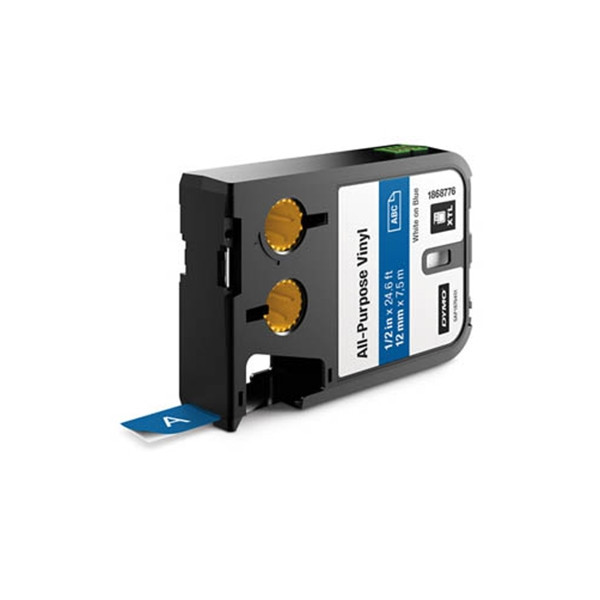 Dymo 1868776 XTL taśma winylowa, nadruk biały na niebieskim 12 mm, oryginalna 1868776 088906 - 1