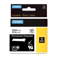 Dymo 622289 IND Rhino trwała taśma poliestrowa, nadruk czarny na przezroczystym 12 mm, oryginalna 622289 088678