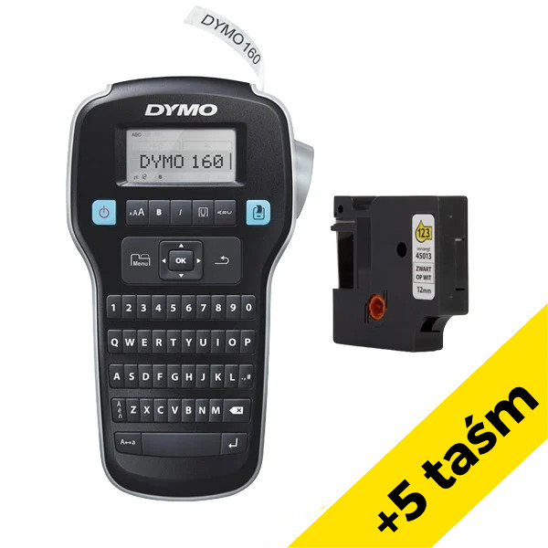 Dymo LabelManager 160 drukarka etykiet (QWERTY) + 5 taśm 833461 - 1