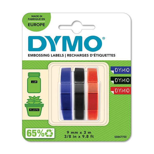 Dymo Pakiet Dymo S0847750 3 x wytłaczana taśma reliefowa 3D, 3 różne kolory, oryginalna S0847750 088452 - 1