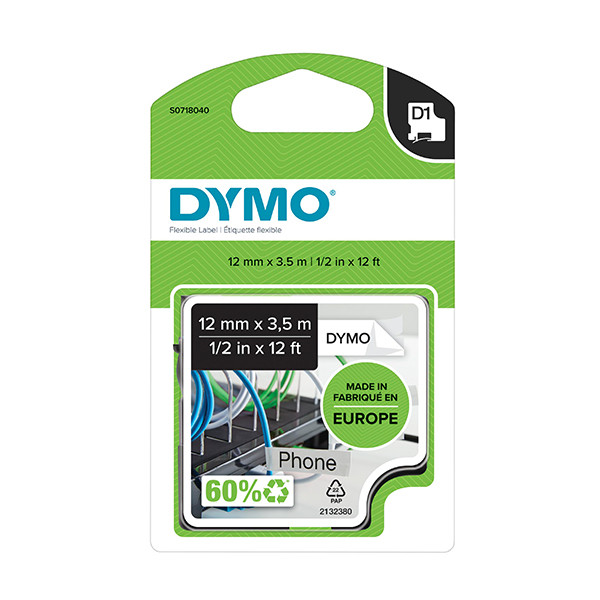 Dymo S0718040 / 16957 elastyczna taśma nylonowa, 12 mm, oryginalna S0718040 088528 - 1