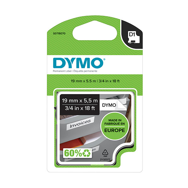 Dymo S0718070 / 16960 taśma nadruk czarny na białym 19 mm, oryginalna S0718070 088758 - 1